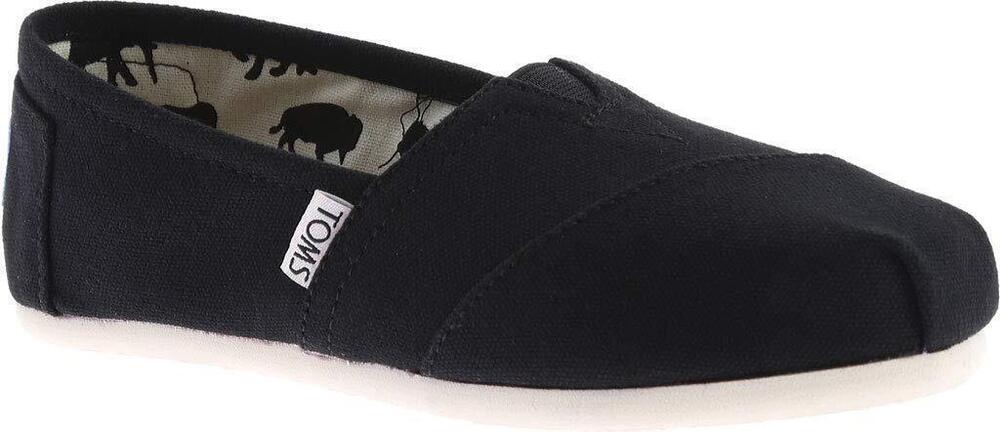 TOMS WOMEN'S CLASSIC CORE ALPARGATA SLIP-ON, BLACK CANVAS, 9 MEDIUM US